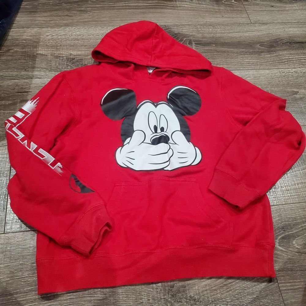Boys Disney Hoodie Size 14-16 (XG) Red Mickey Mouse Hoodie